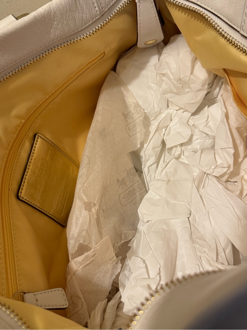 Vintage 2008 Coach Madison Julianne Cream Leather Crossbody Satchel Tote - MINT - Picture 10 of 16